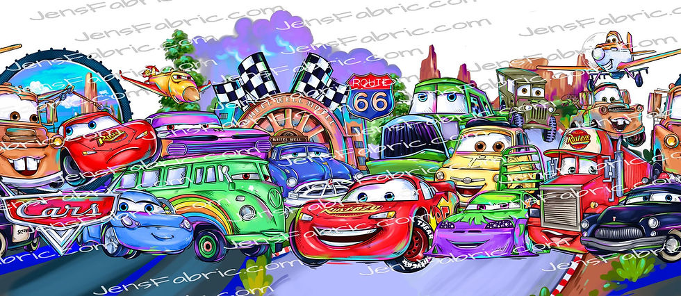Magical Motif Cars: Border print