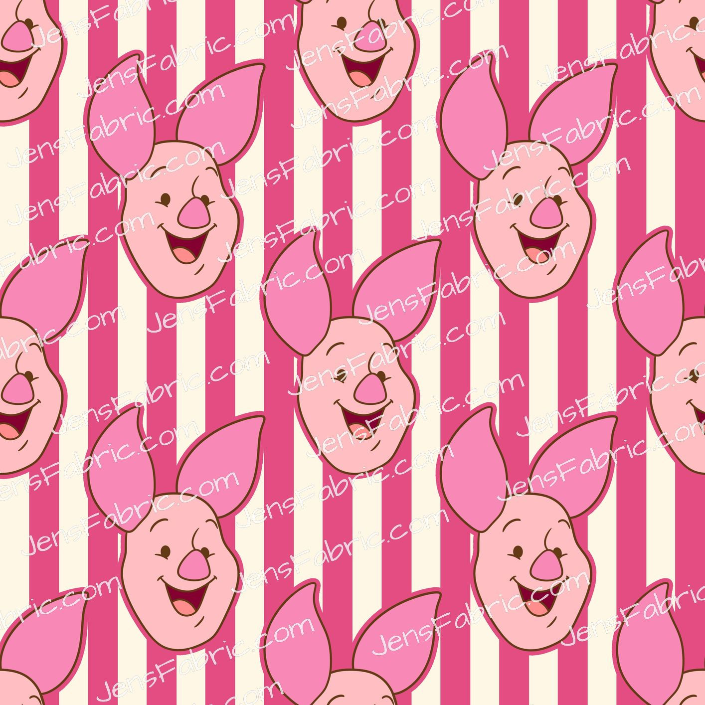 HHarlow Designs: Piglet Faces on Pink Stripes