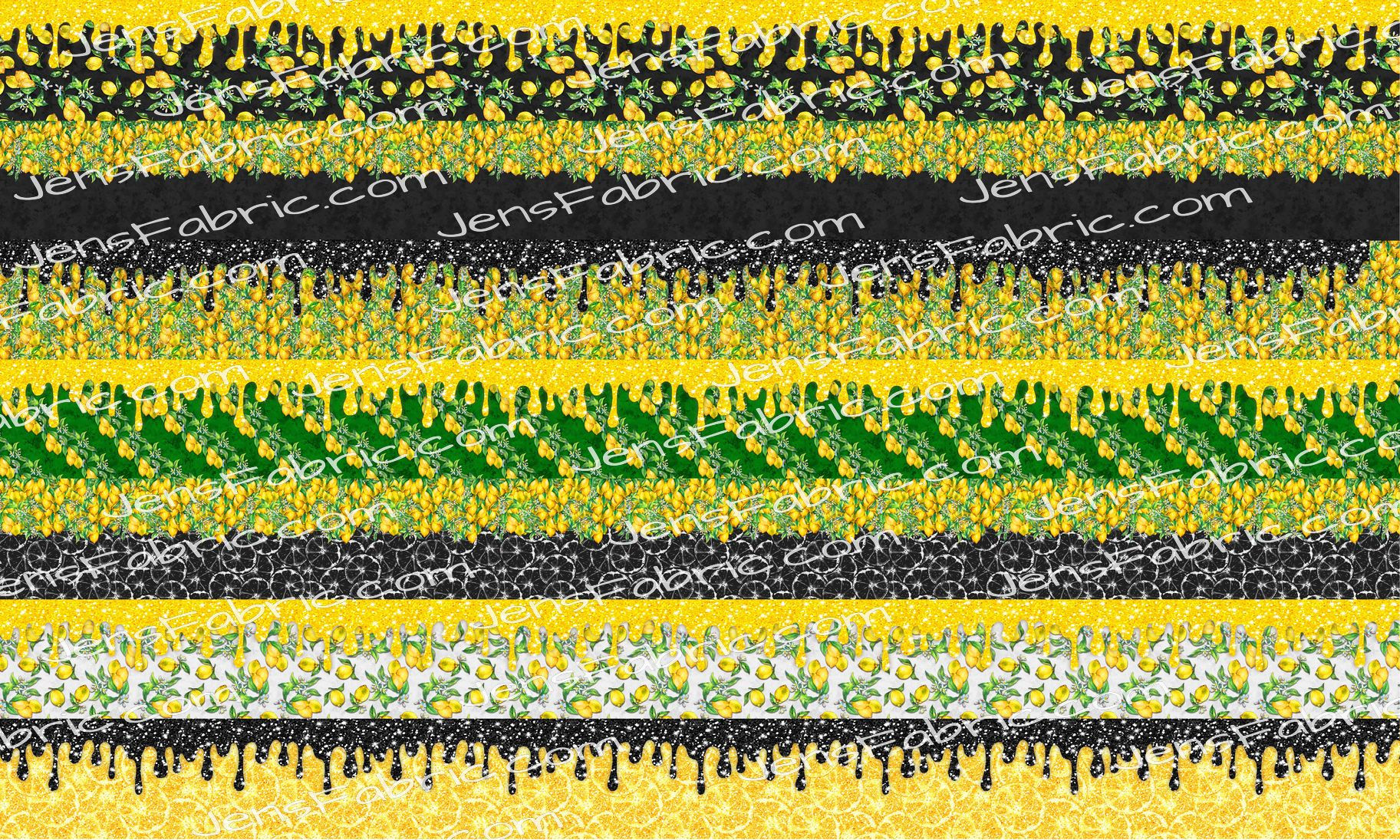 Glitter lemon border print