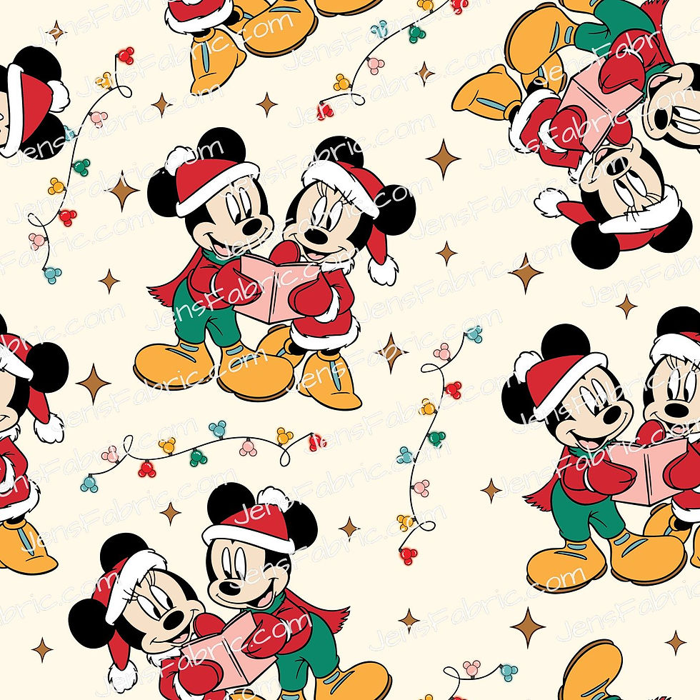 Minnie and mickey carolers on cream
