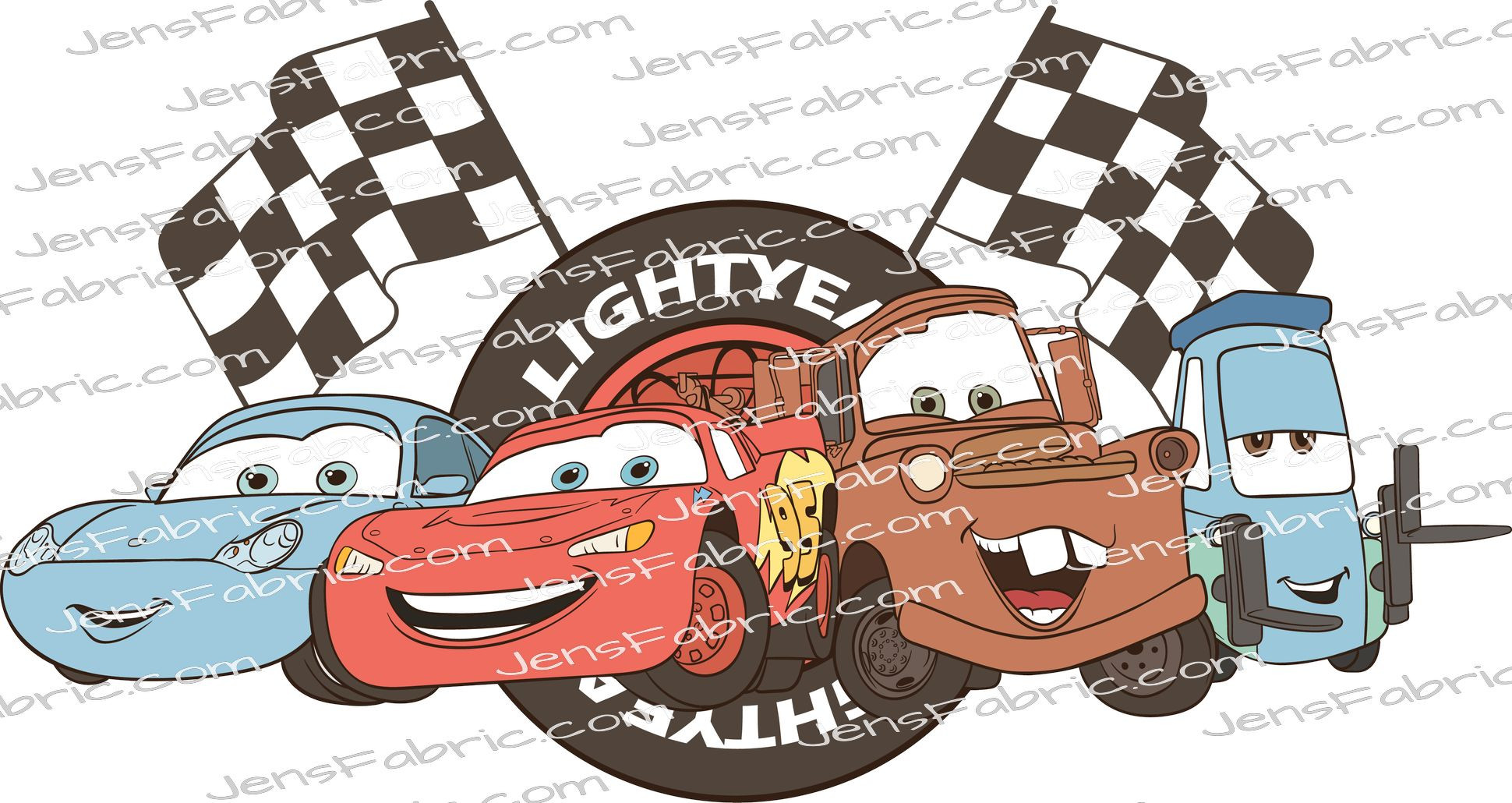 Boho Racing Flags Wild Charm Boho Cars Panel with Flags | Jen's Fabric