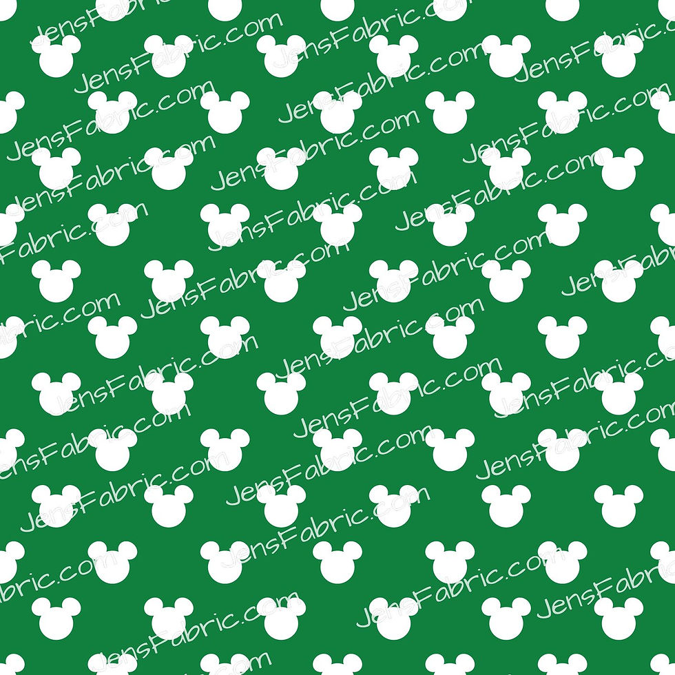 White mickey heads on green
