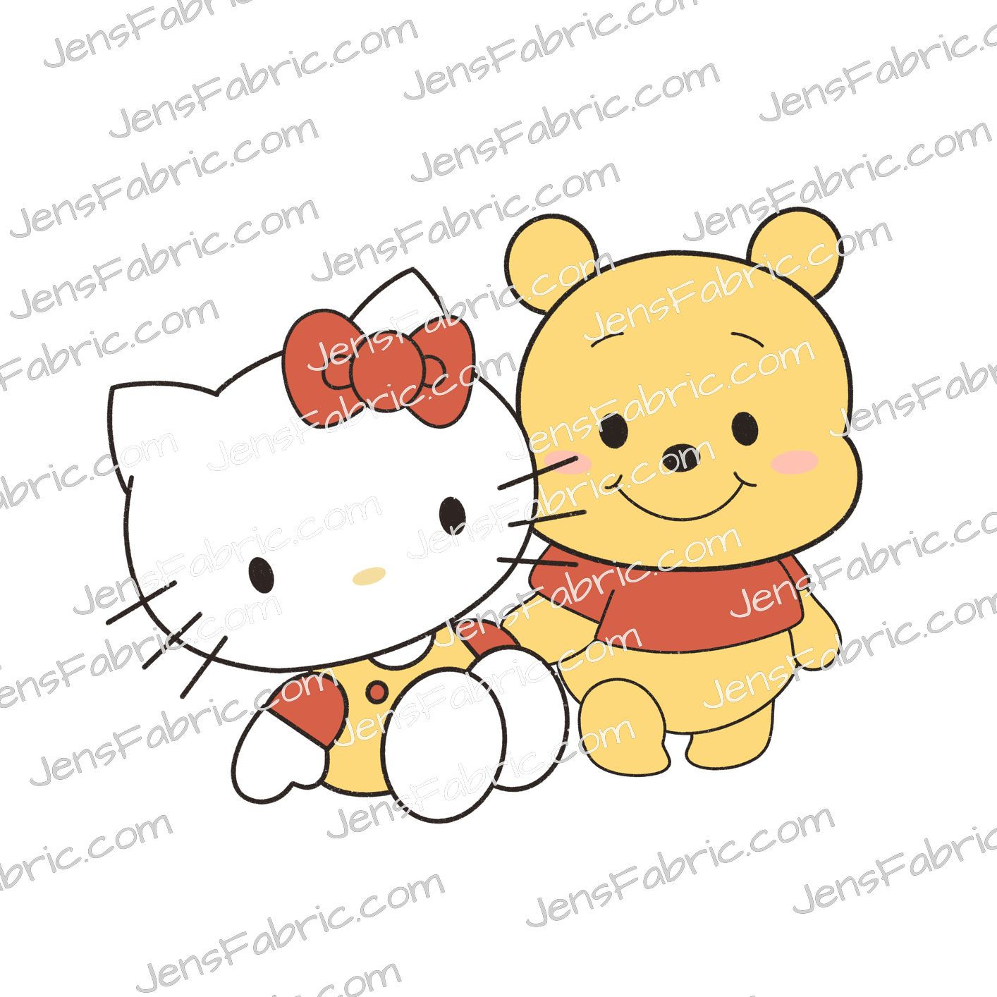 Hello Kitty Winnie the Pooh panel