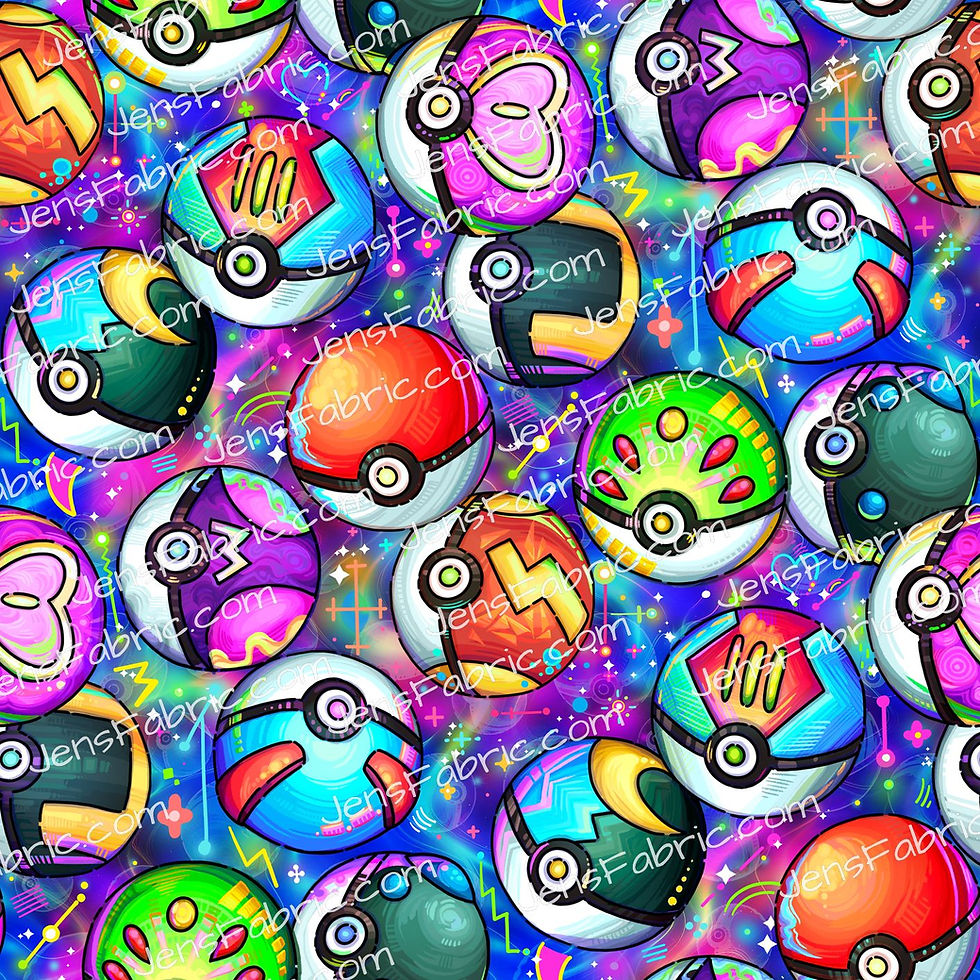 Magical Motif Pokemon: pokeball toss on neon blue