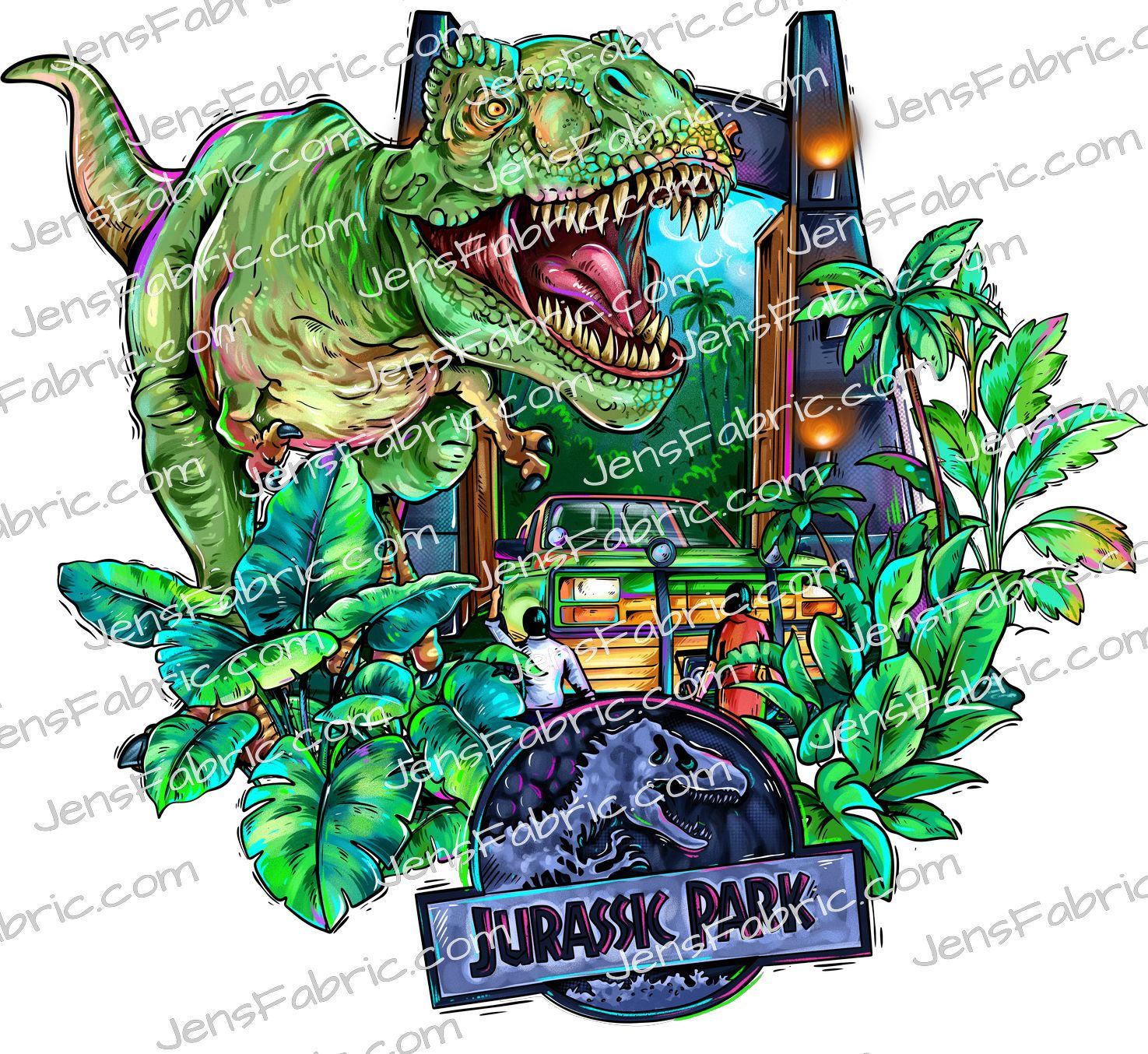 Magical Motif Jurassic Park: Panel 1 [choose your own background color]