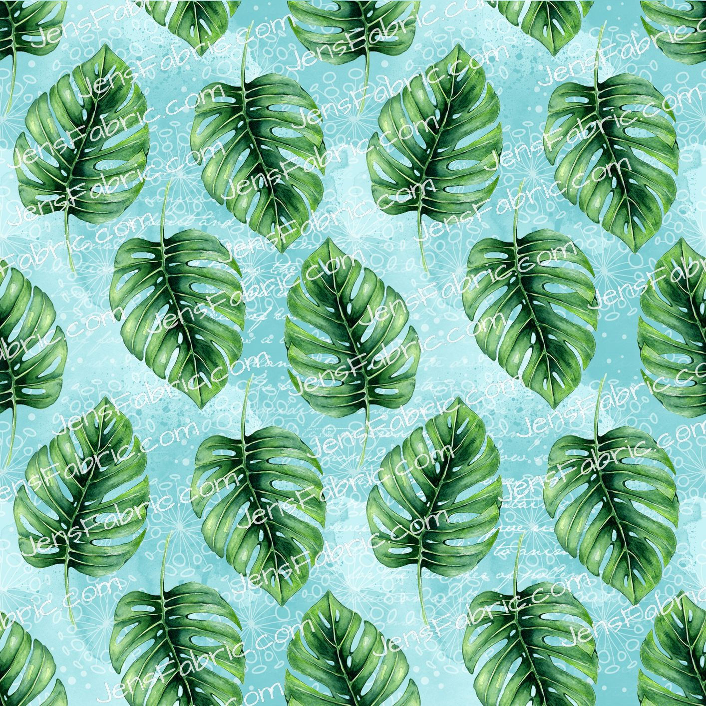 Tropical Leaves on Aqua