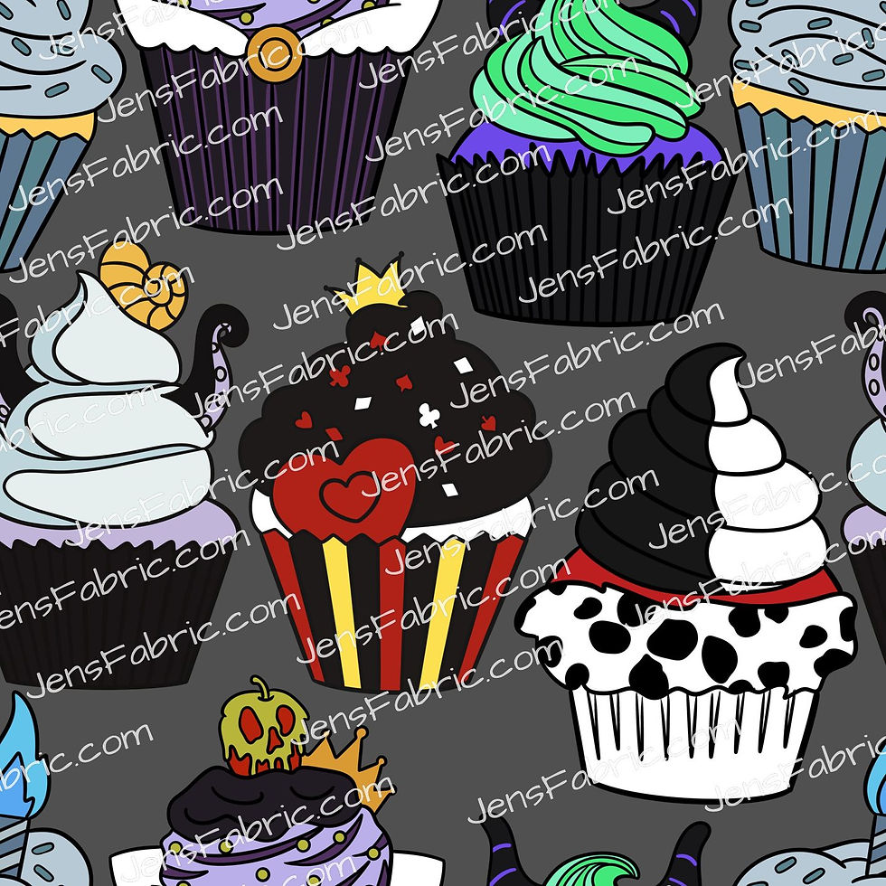 HHarlow Designs: Villain Cupcakes on Gray