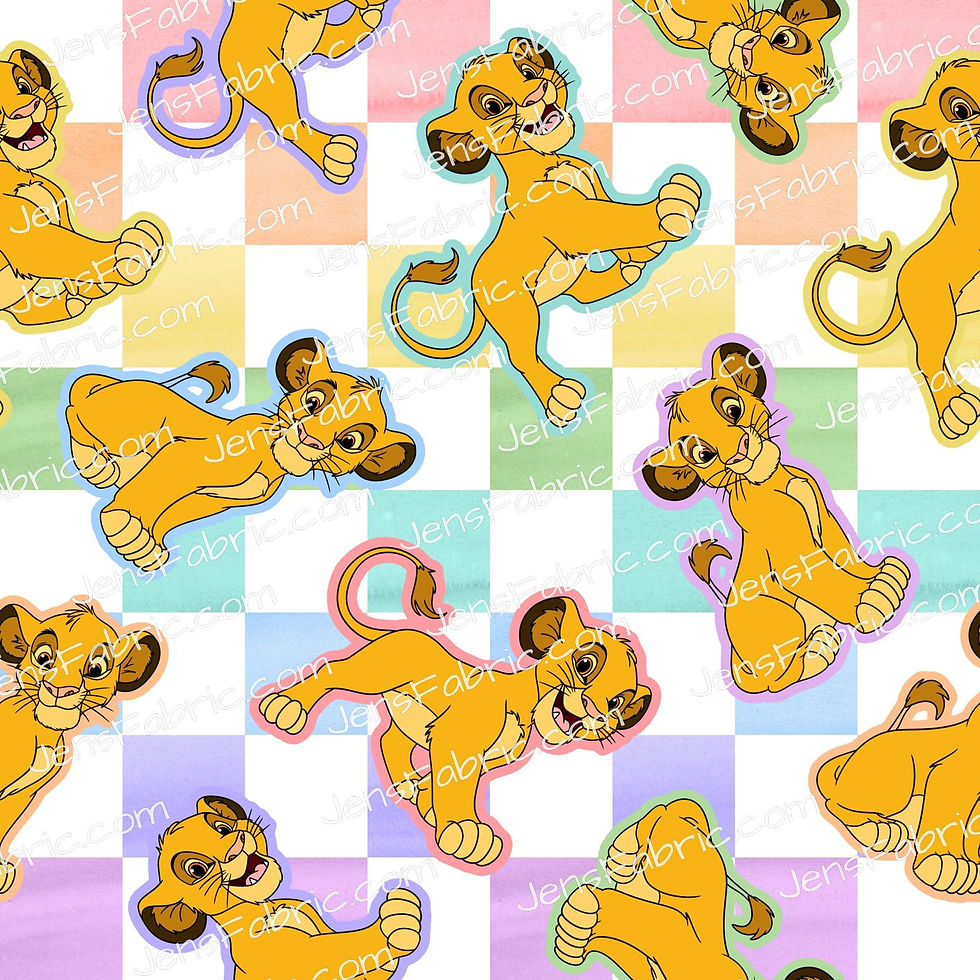 HHarlow Designs: Cute Simba Toss on Rainbow Gingham
