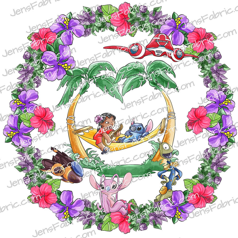 Lilo and Stitch Floral Frame Panel