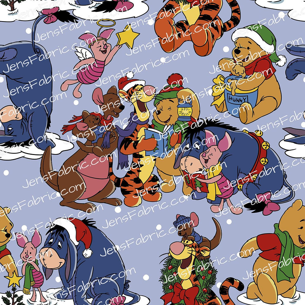 HHarlow Designs: Winnie the Pooh Christmas Toss on Blue