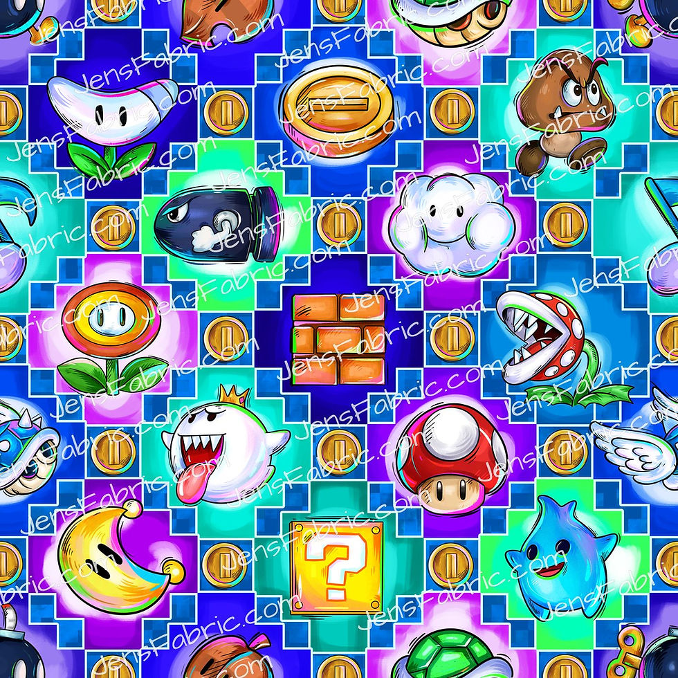 Magical Motif Mario: Icon Block Coordinate on Blue