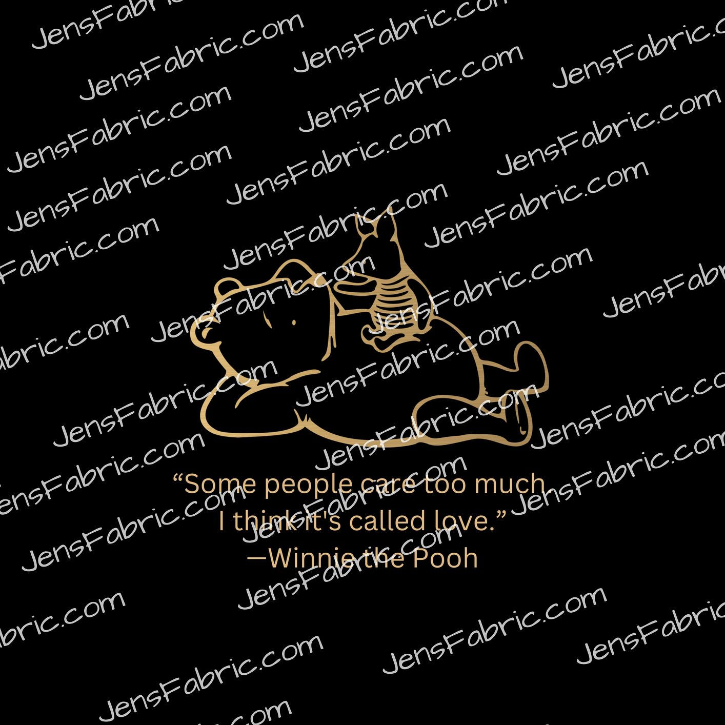 R14 Gilded Pooh: love panel on black