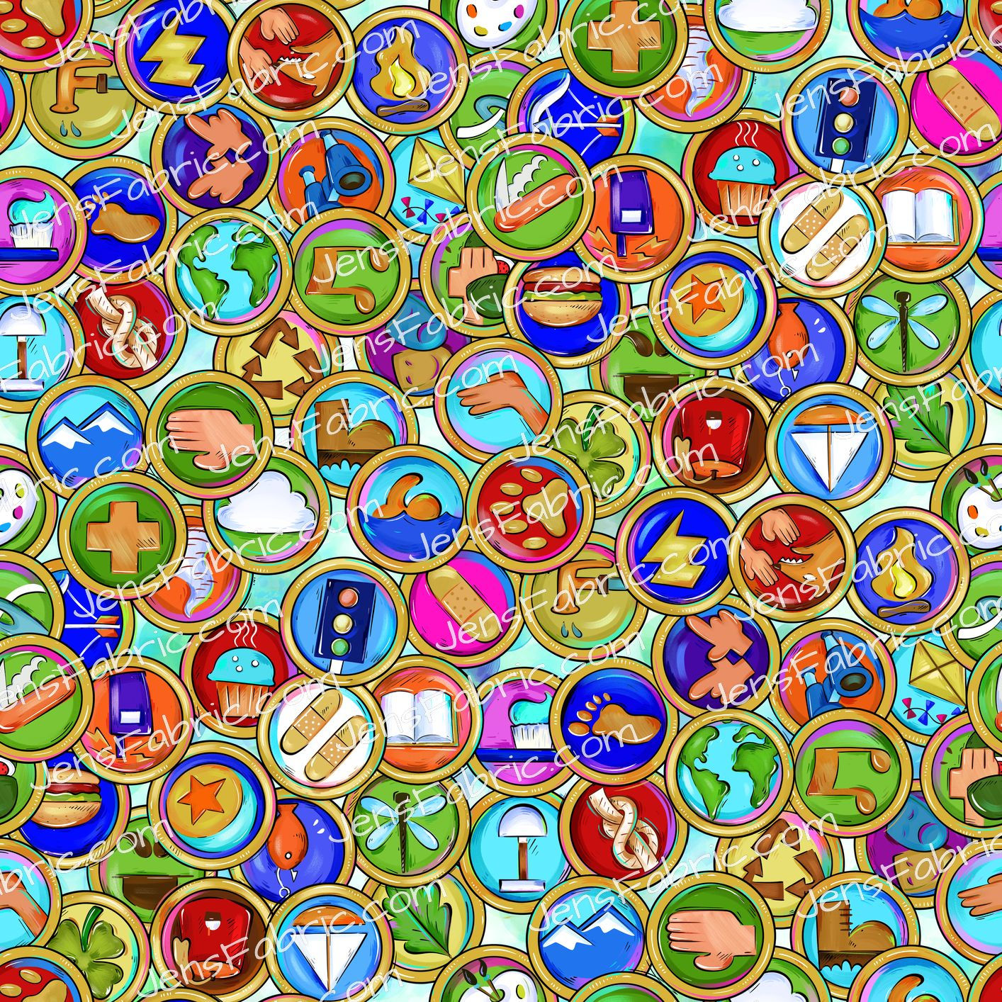 Magical Motif Up: Badge stack on aqua