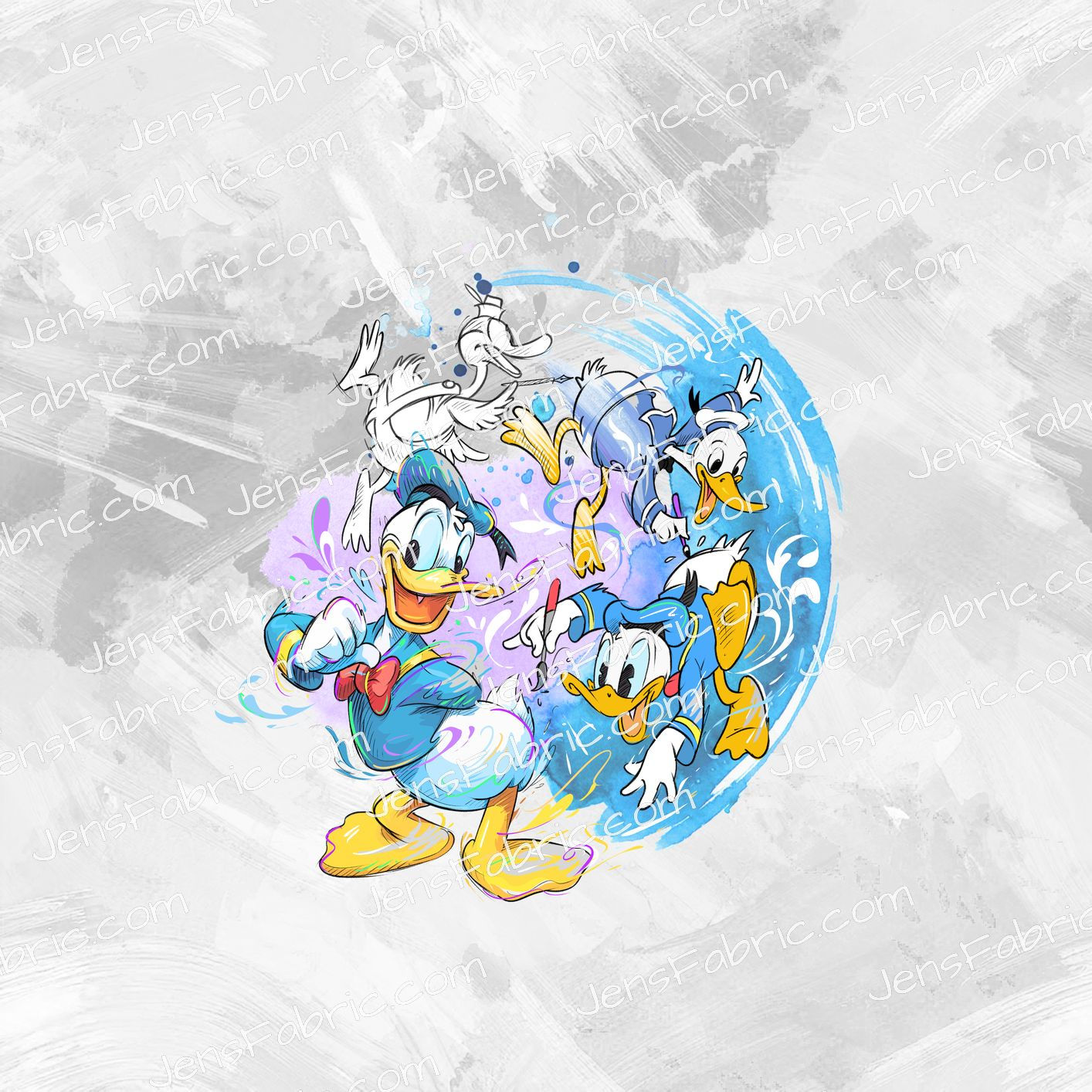 R45 Evolution of Disney: donald panel on grey