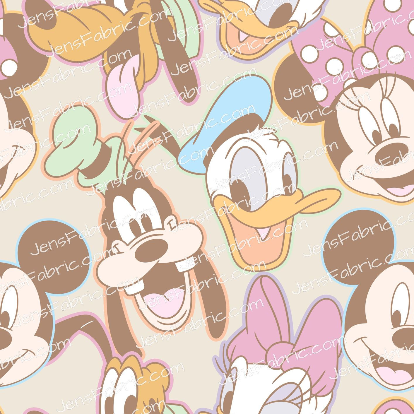 HHarlow Designs: Faded Character Face Toss on Tan