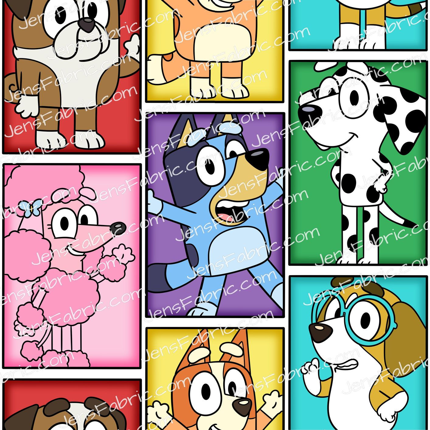 HHarlow Designs: Bluey Squares on White