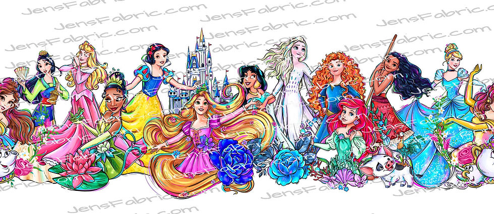 Magical Motif Princess: double border print {choose your own background color}