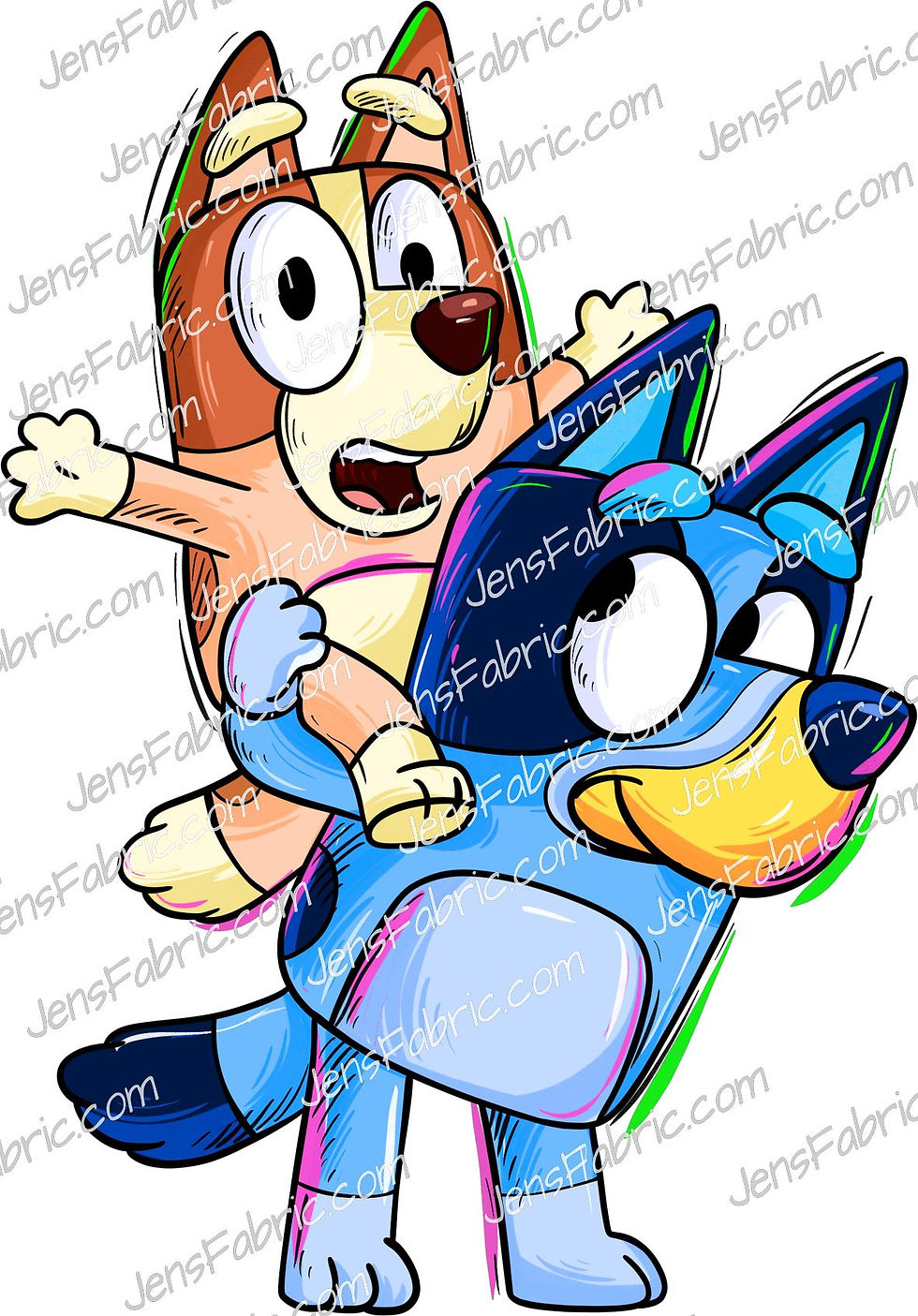 Magical Motif Bluey: piggy back panel