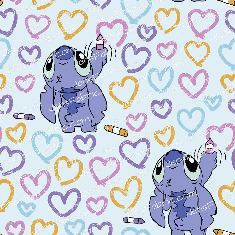 HHarlow Designs: Drawing Stitch on Hearts on Blue