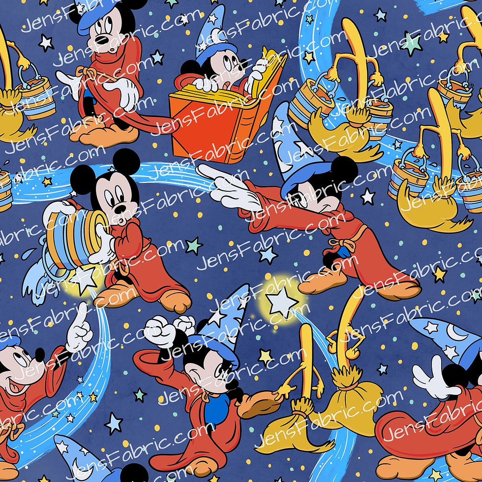 HHarlow Designs: Mickey Sorcerer Toss on Dark Blue