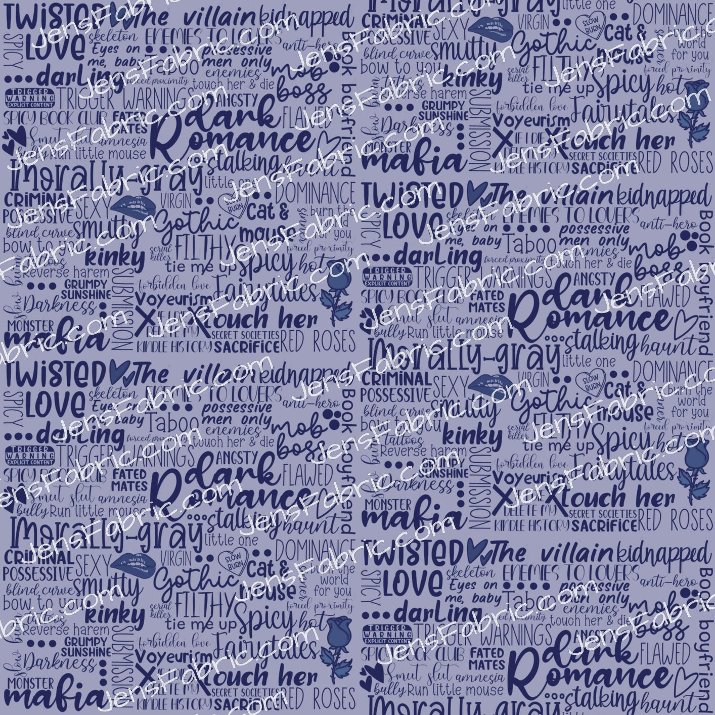 R37 Literary Toile Smut: Word coord dark