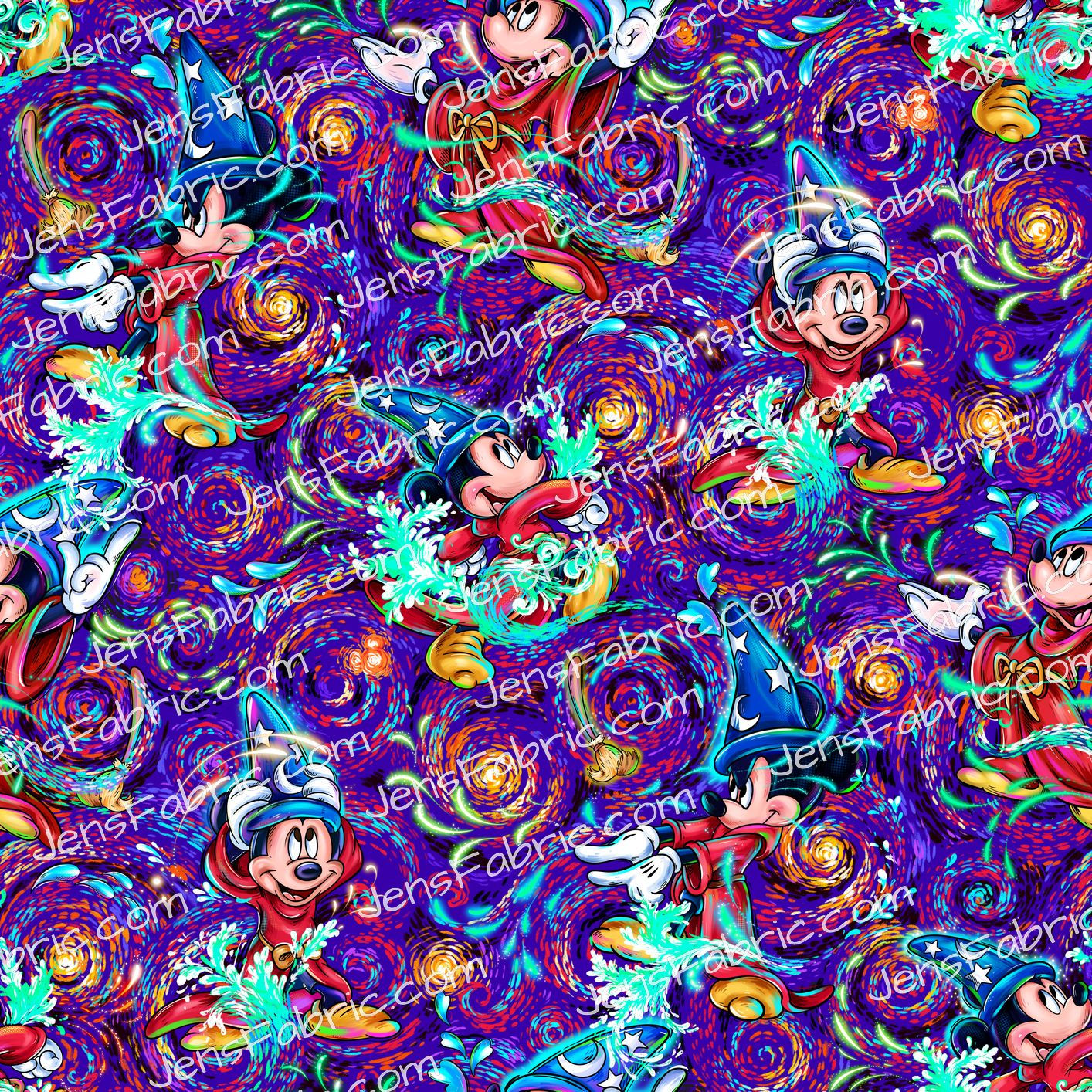 Magical Motif Sorcerer: Mickey Swirls on Purple