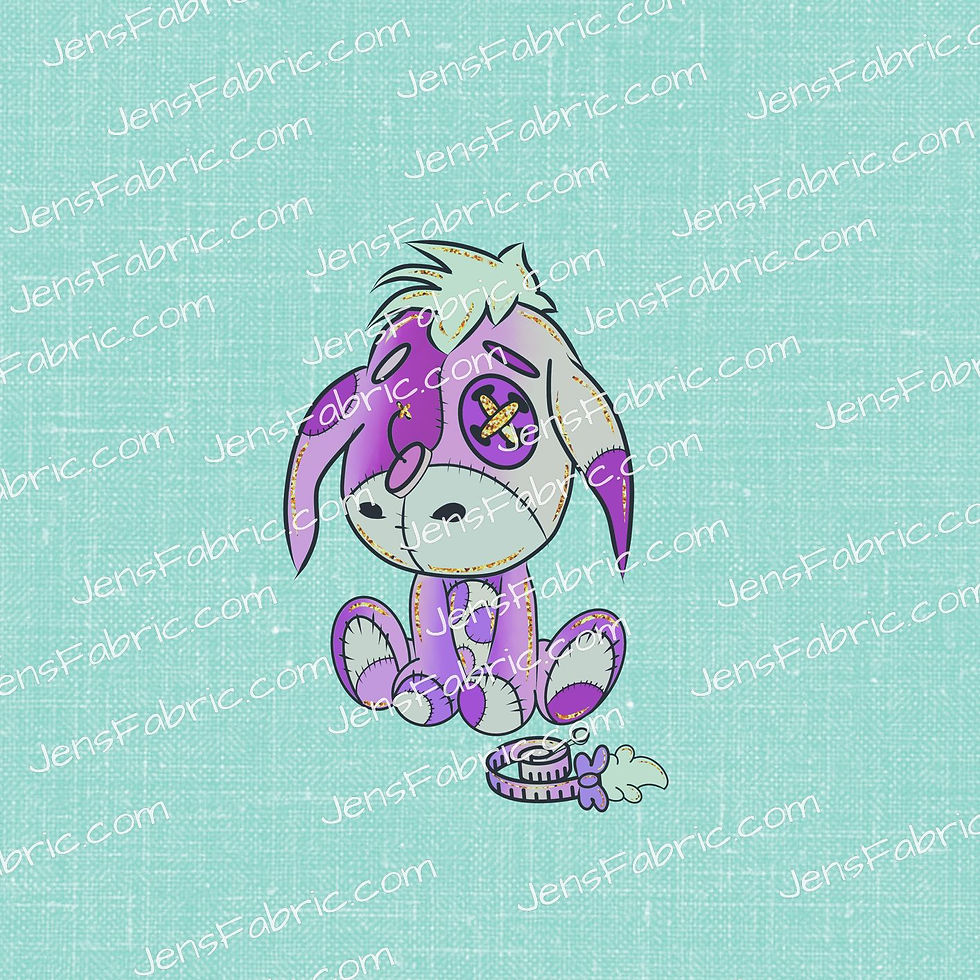 R10 Crafty Critters: Pastel donkey panel on teal