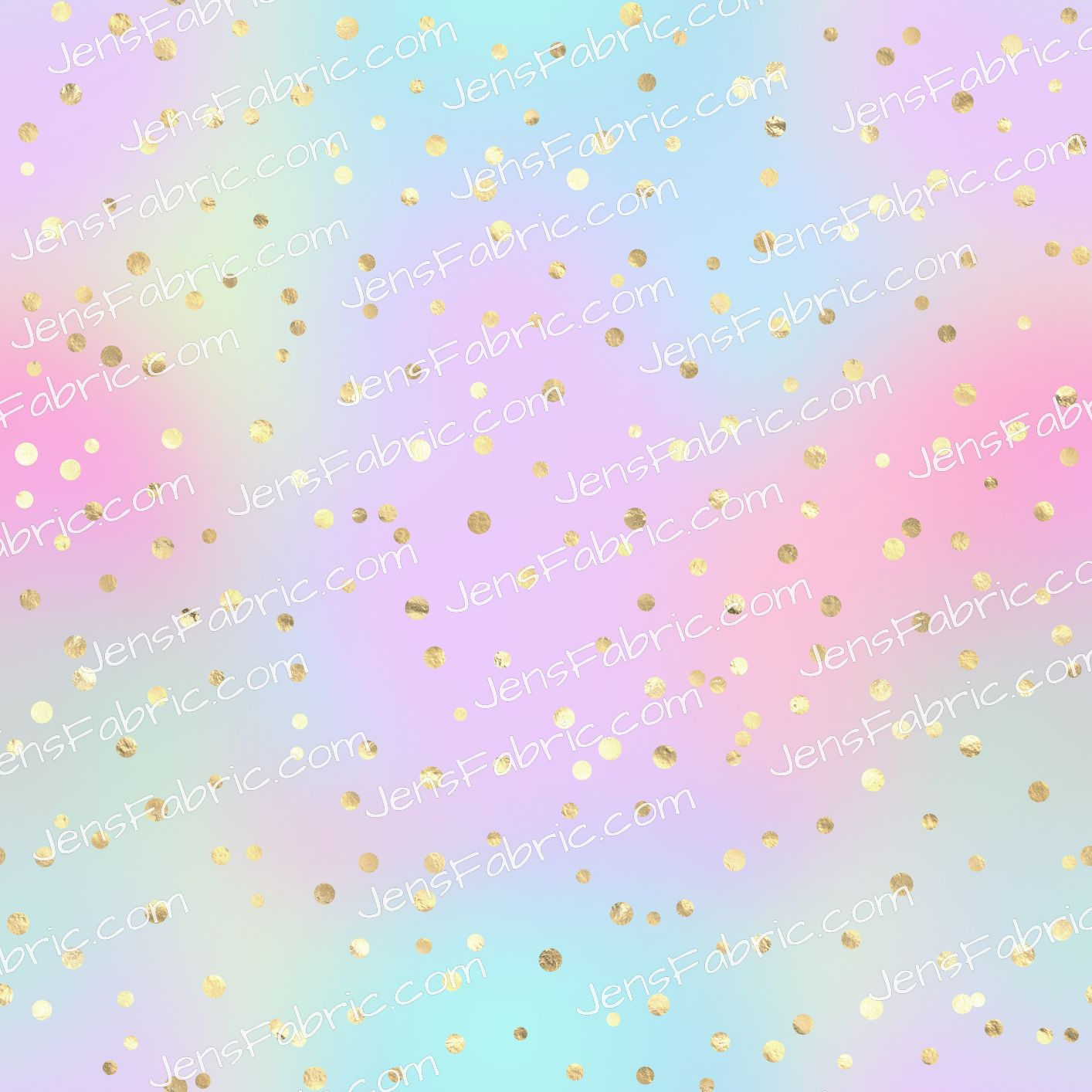 Iridescent: Pastel Rainbow Gold Confetti