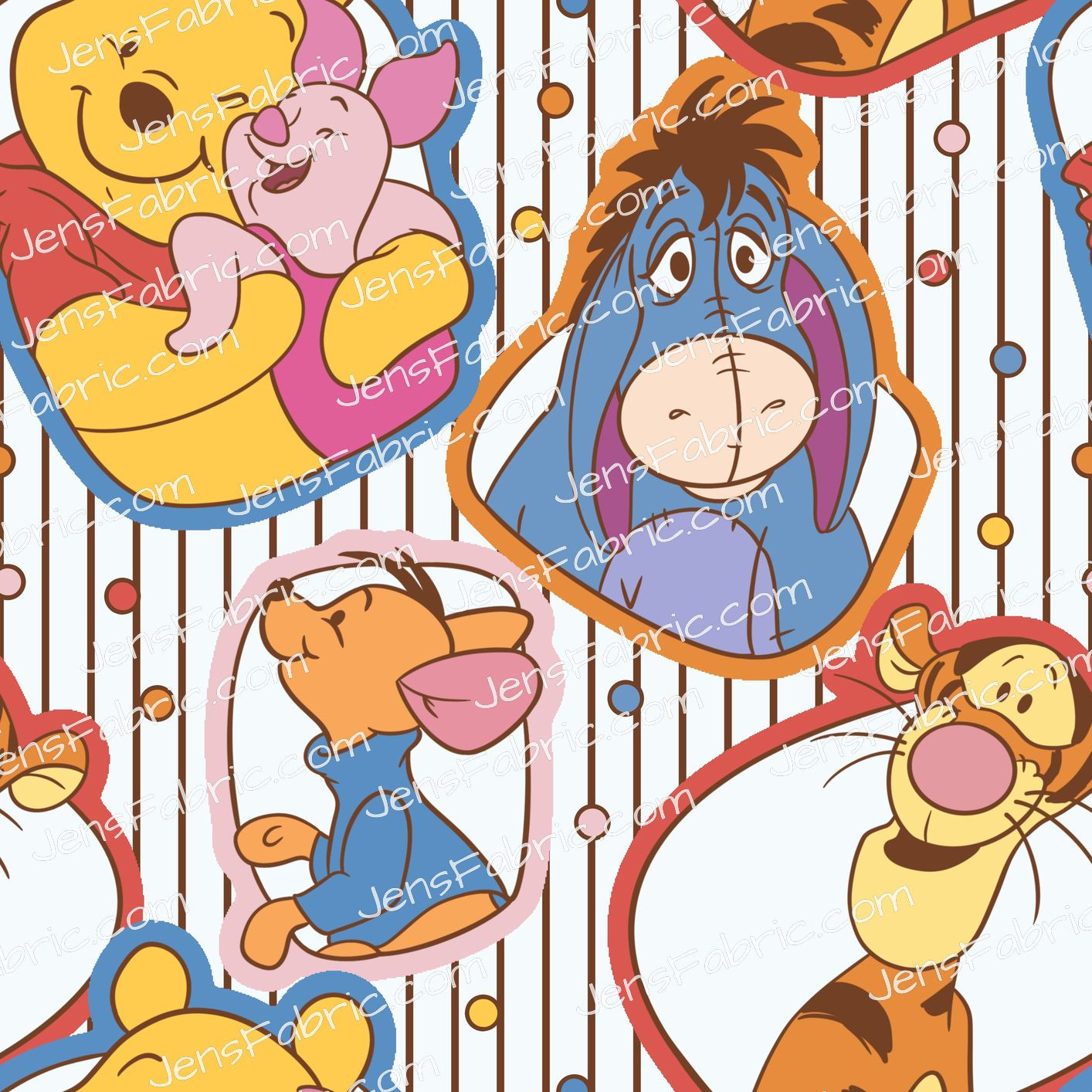 HHarlow Designs: Winnie the Pooh and Friends on Stripes