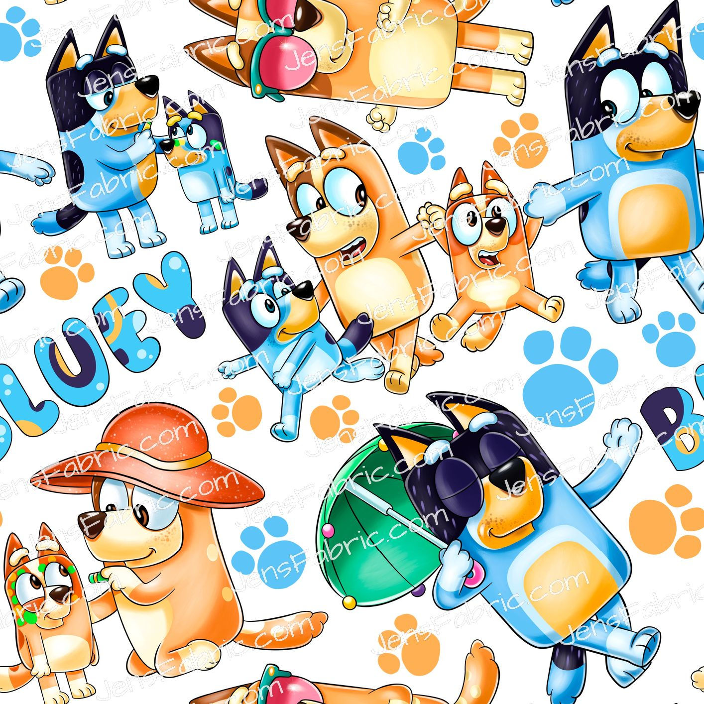 Bluey Family Toss on White