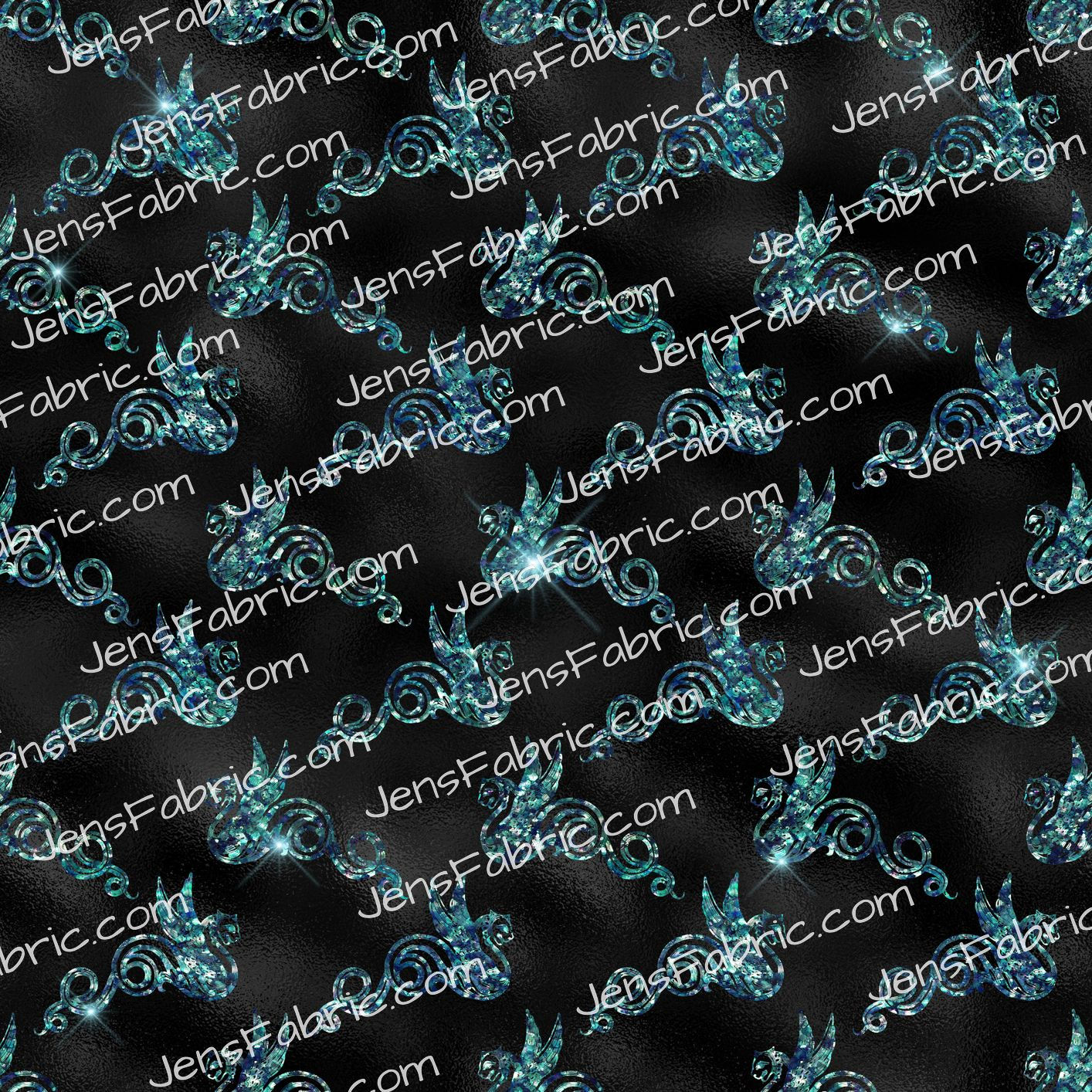 Teal Glitter Dragon Coordinate