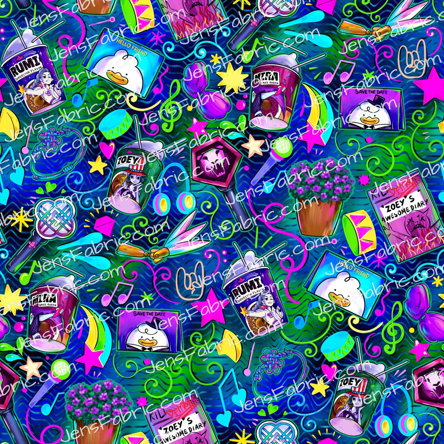 Magical Motif KPop: Icon toss on blue