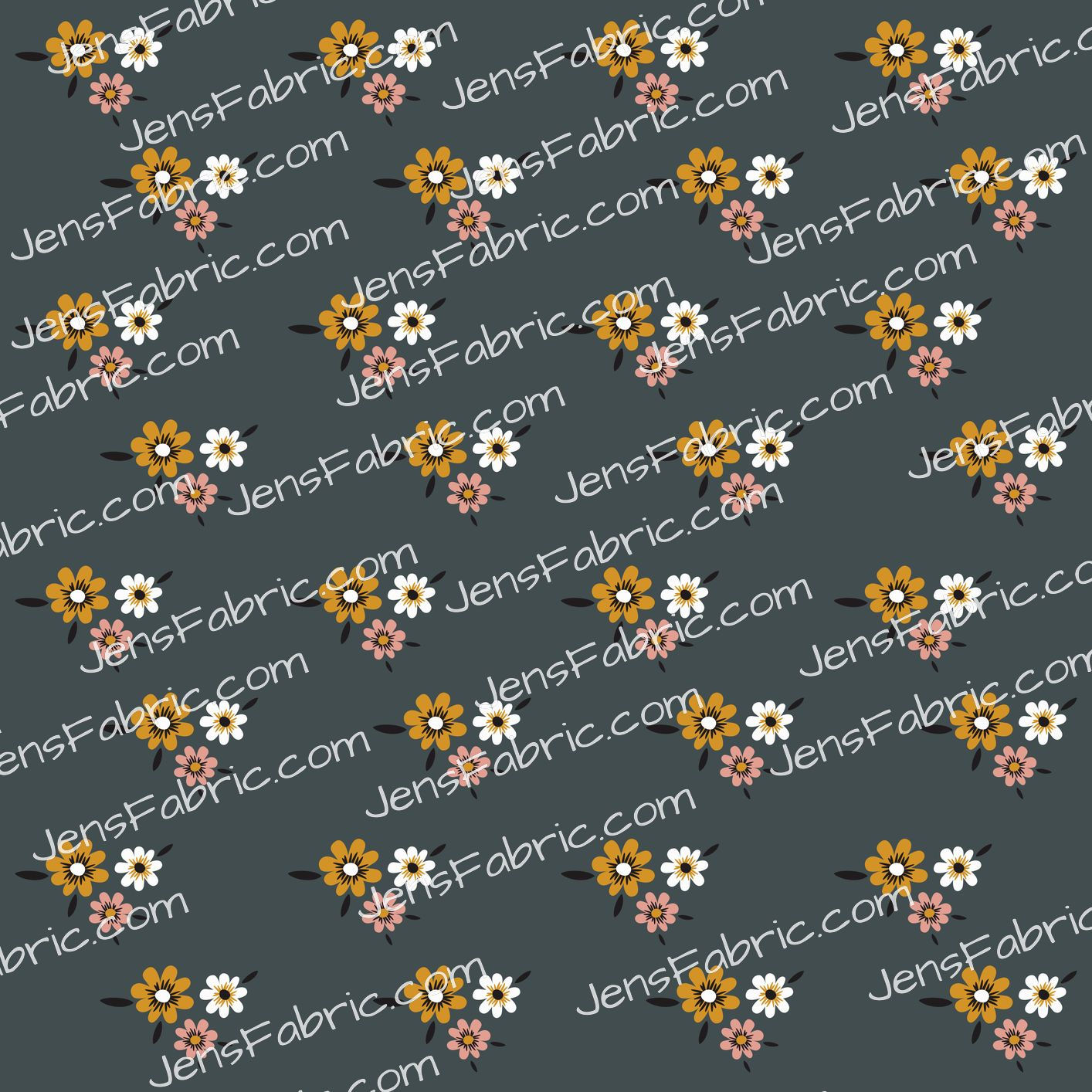 Fall Daisy Bunches on navy 2