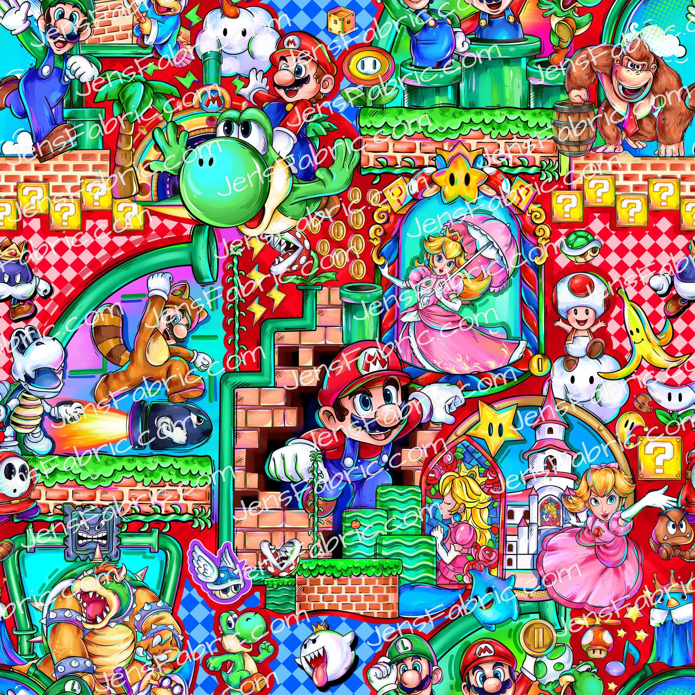 Magical Motif Mario: Mario Bricks Main on Red