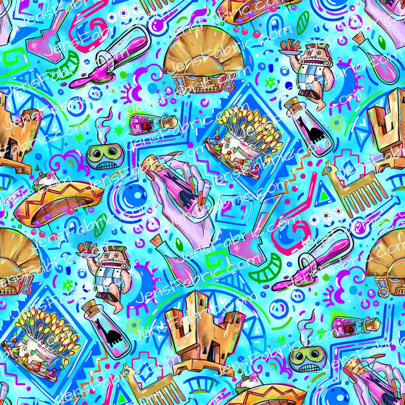 Magical Motif Emperors New Groove: icon toss on blue