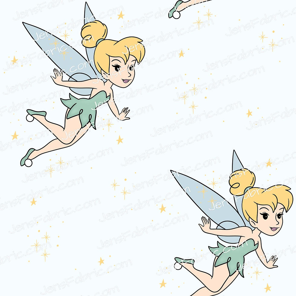HHarlow Designs: Cartoon Tinkerbell Stars on White