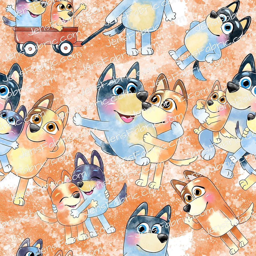 Watercolor Bluey and Bingo Toss