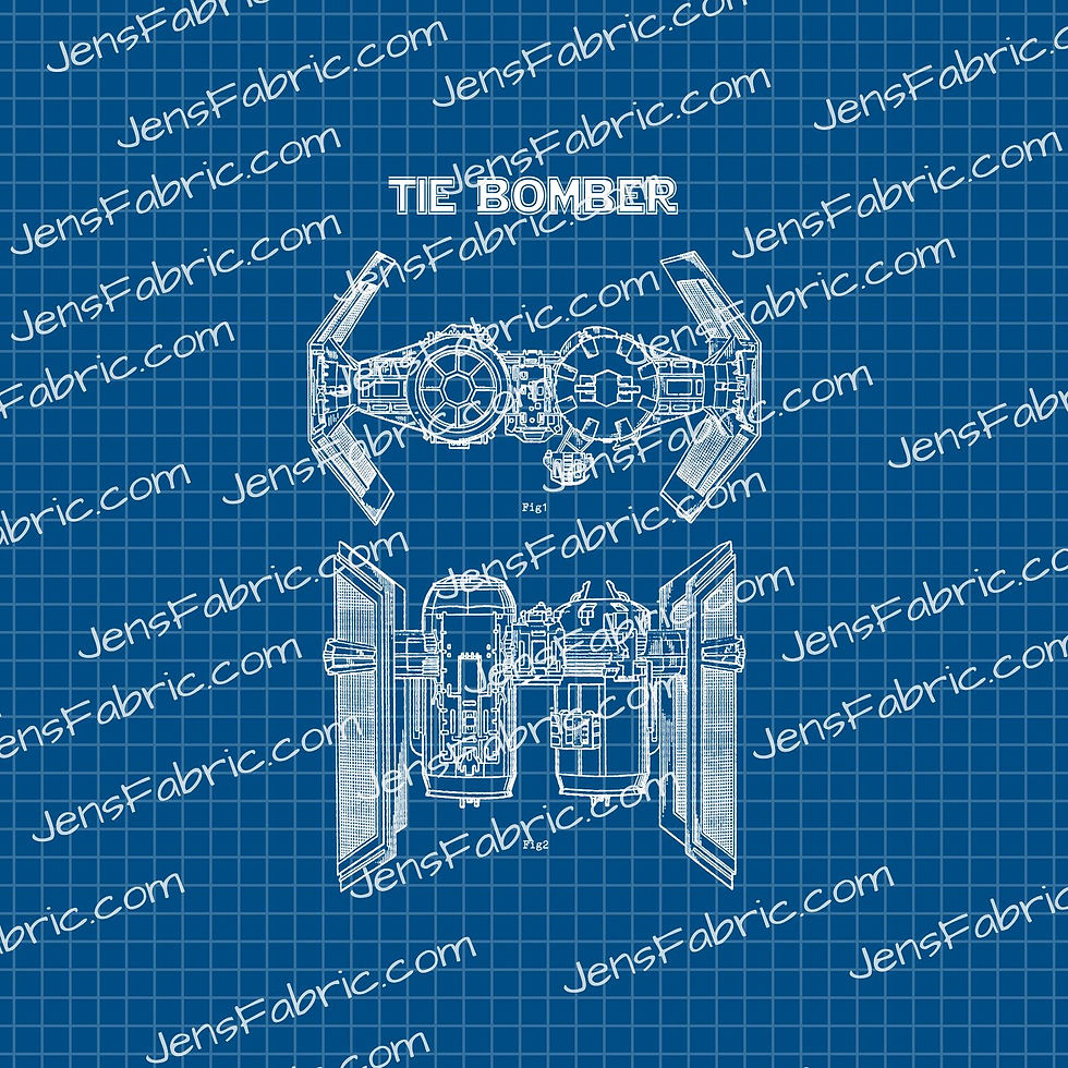 R18 Star Wars Schematics: B-Wing Starfighter panel blueprint