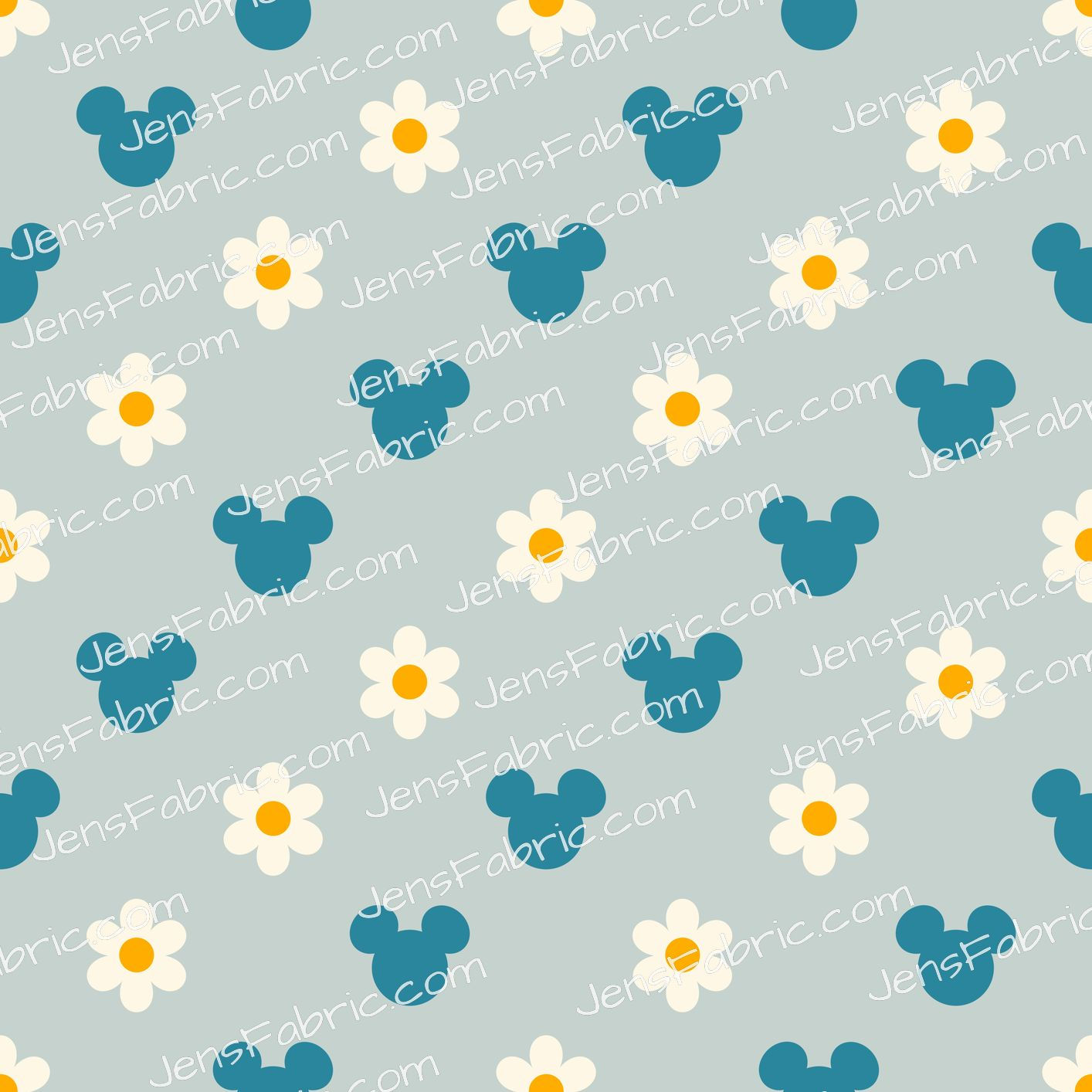 HHarlow Designs: Mickey Heads and Daisies on Light Blue