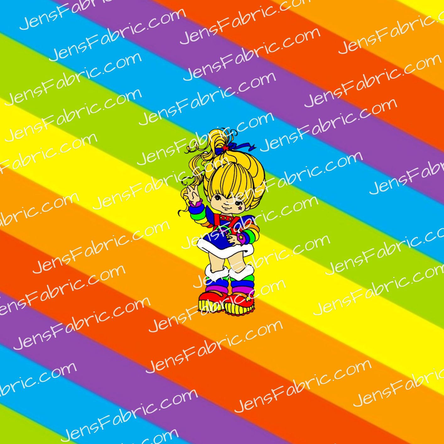 Rainbow Brite on Rainbow Stripes Panel