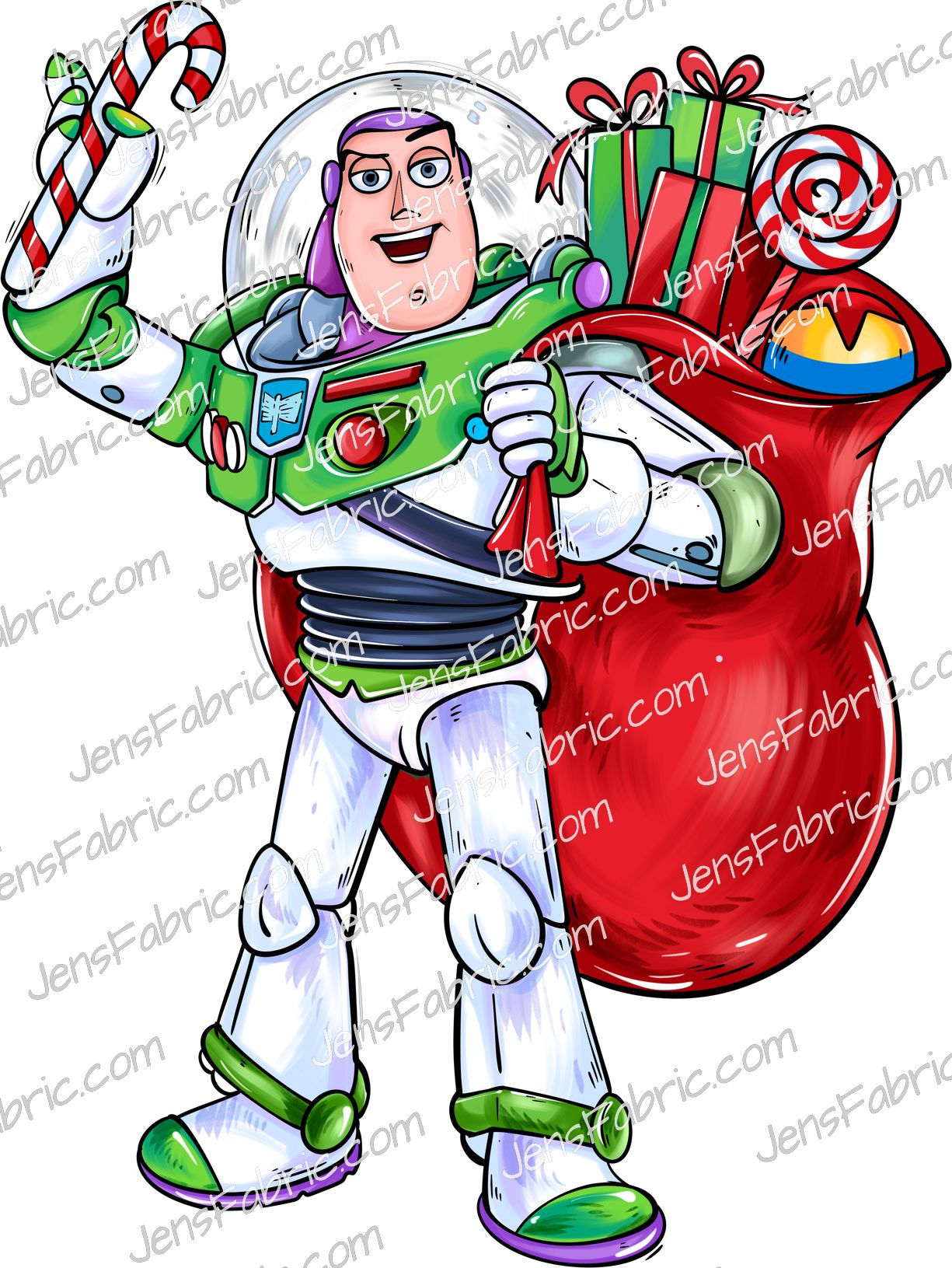 Magical Motif Toy Story 5: Buzz Santa Panel {Choose Background Color}