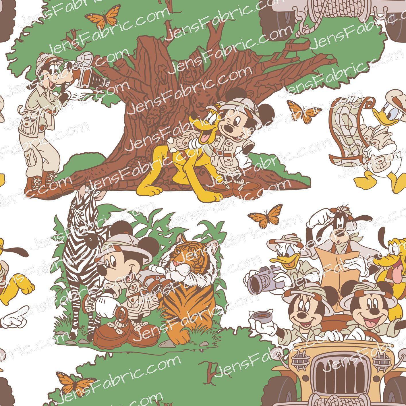 HHarlow Designs: Retro Safari Fab 5 Characters on White