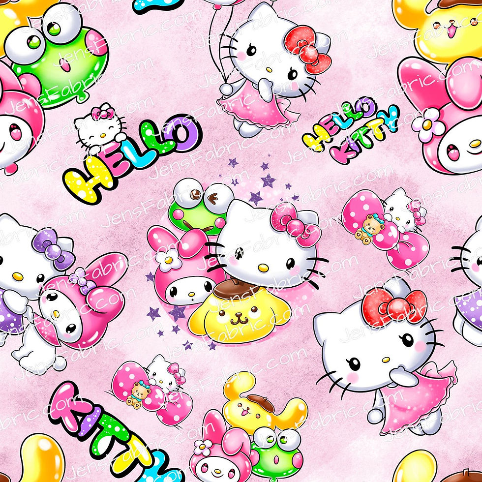 Hello Kitty Characters with Bubble Letters Toss