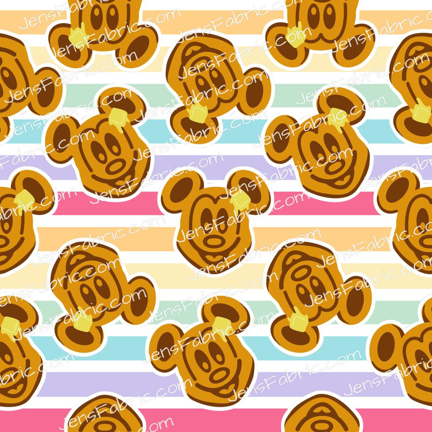 Mickey Waffles on rainbow stripes