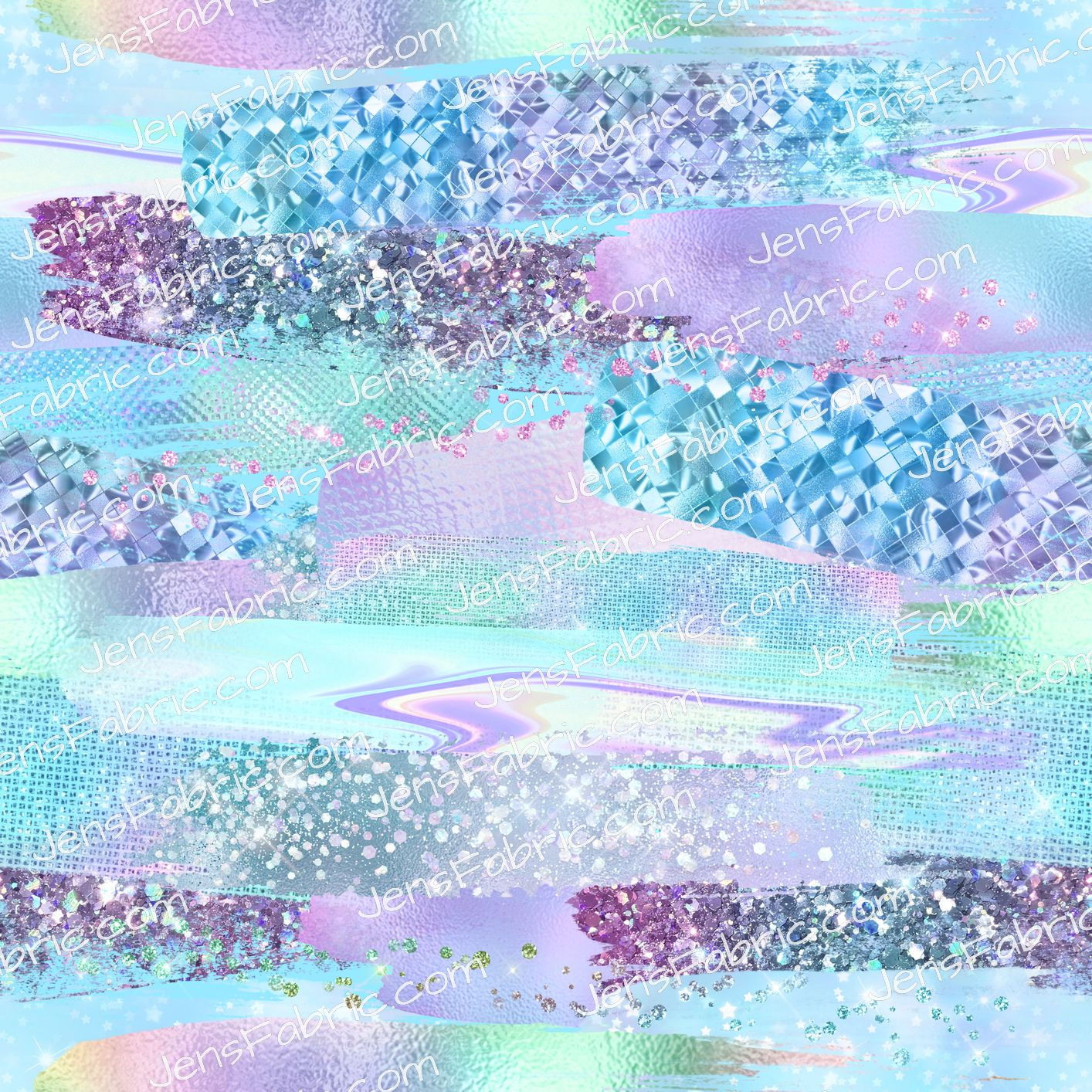 Blue and Silver Glitter Brushstrokes