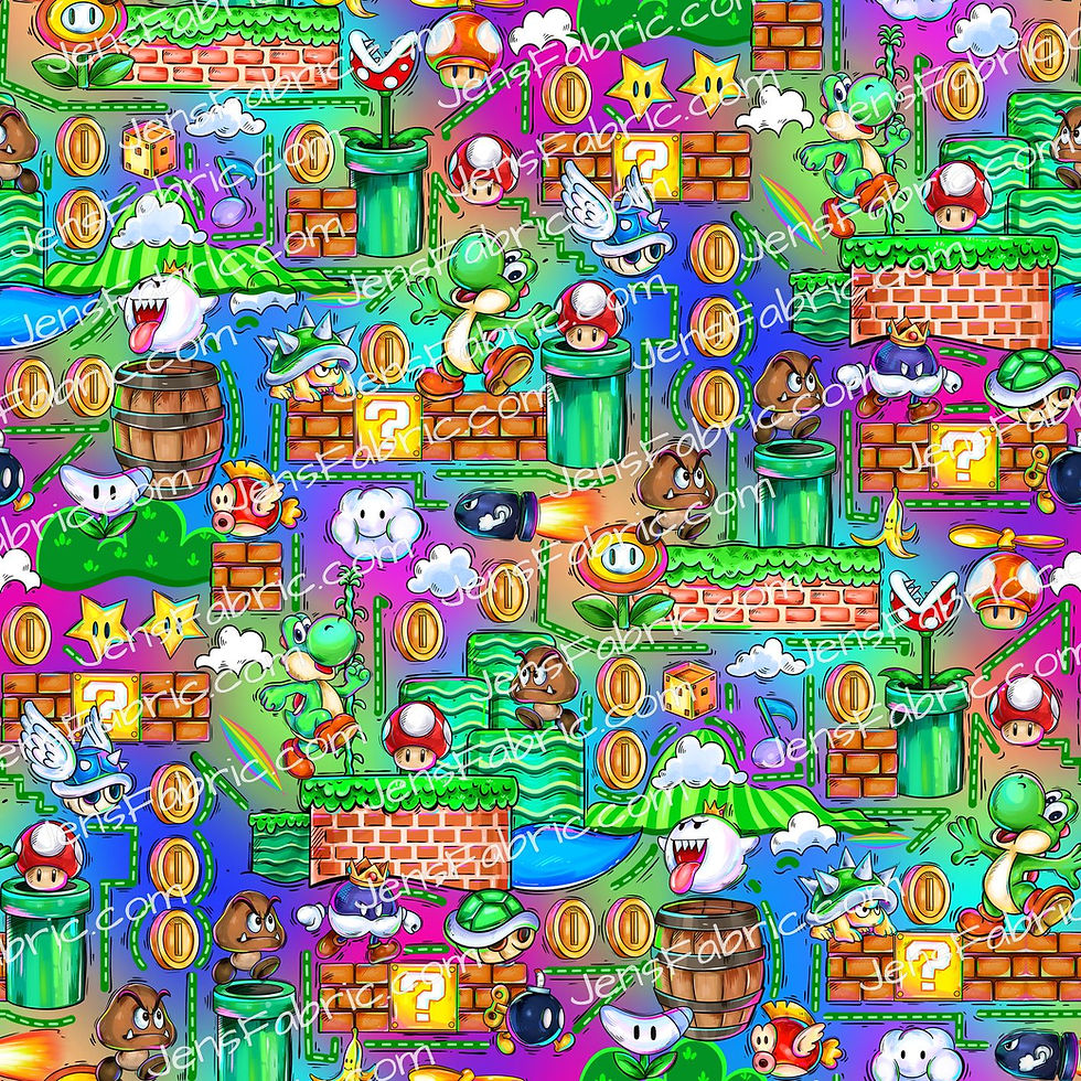 Magical Motif Mario: Yoshi Pipes Coordinate on Tie Dye