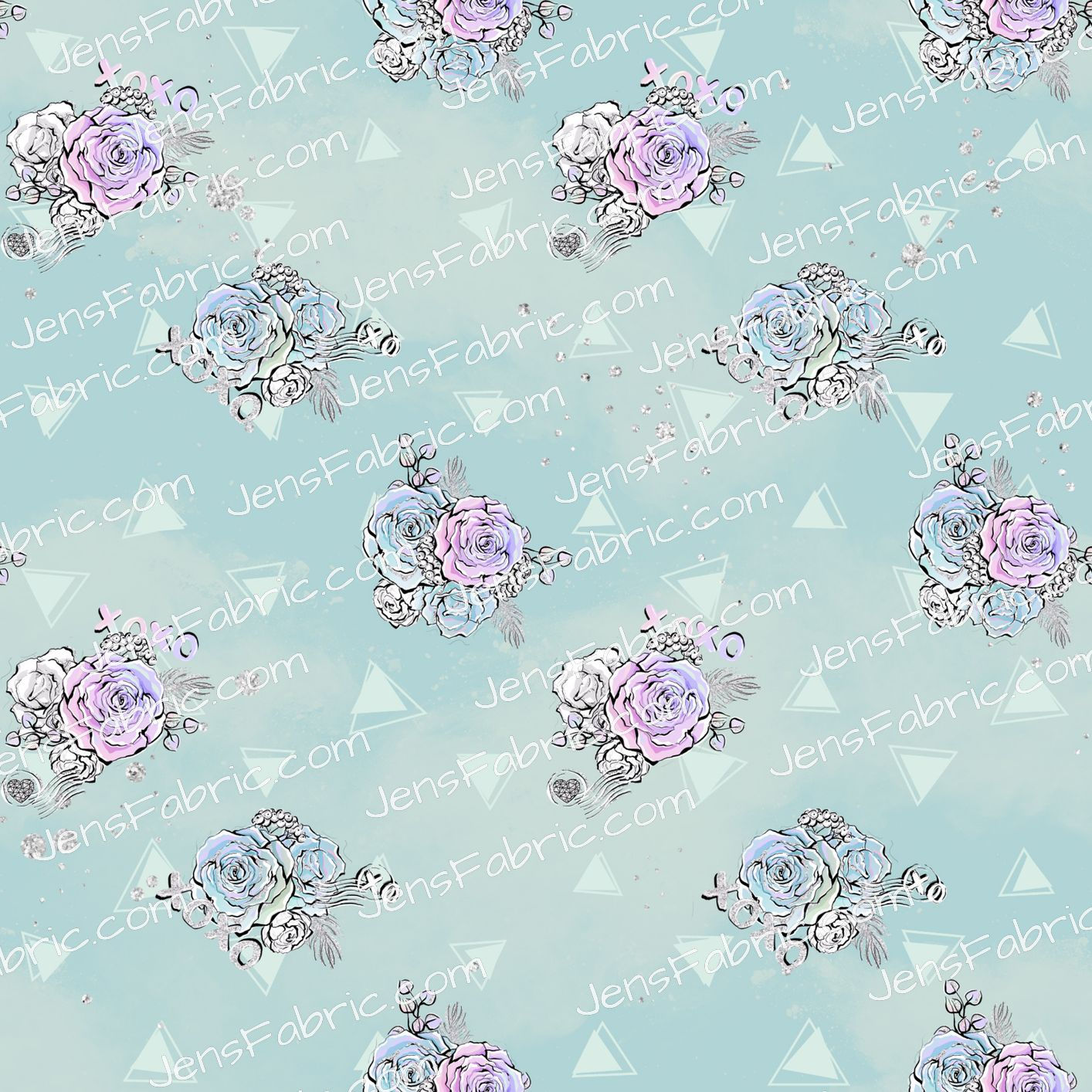 R10 Crafty Critters: Pastel floral on teal