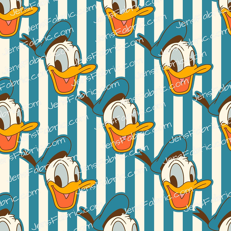 HHarlow Designs: Donald Duck Faces on Blue Stripes