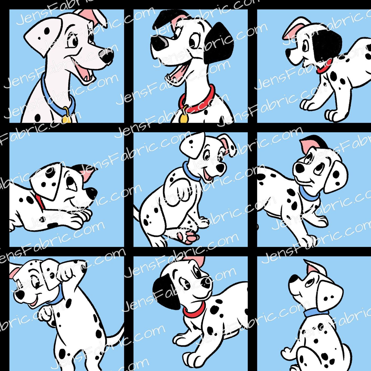 HHarlow Designs: 101 Dalmatians Patchwork on Blue