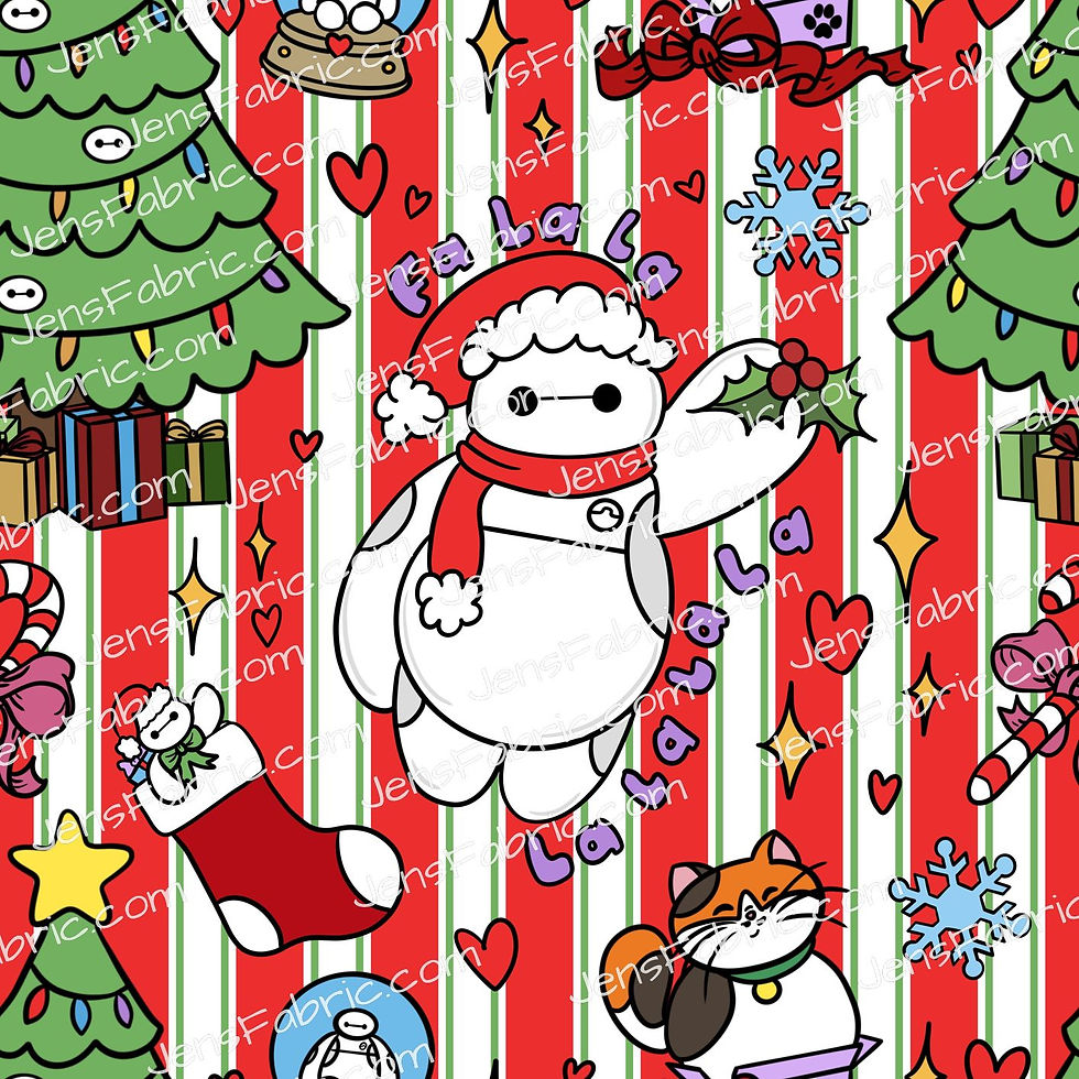 HHarlow Designs: Baymax Christmas on Stripes